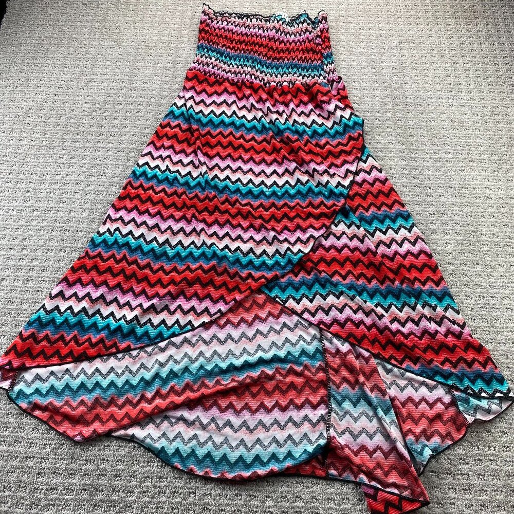 Guilty Women's Mini Tube Top Dress Size Large L Multicolor Colorful Strapless